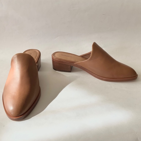 Soludos Venetian Tan Leather Mule Loafers Almond Toe Low Heel Casual Shoes 6.5 - Picture 5 of 11